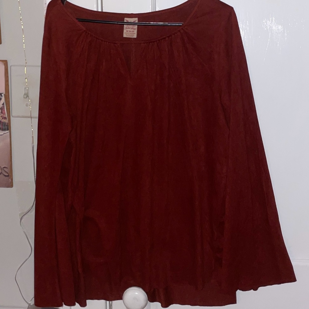 Rust Colored Top With Flare Sleeves